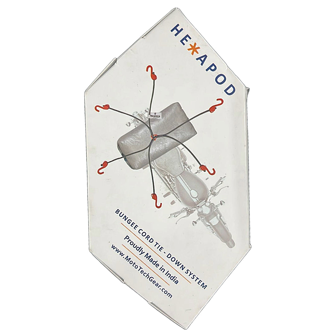 Mototech Hexapod Bungee Tie-down System - 32/80cms - Grey + Orange