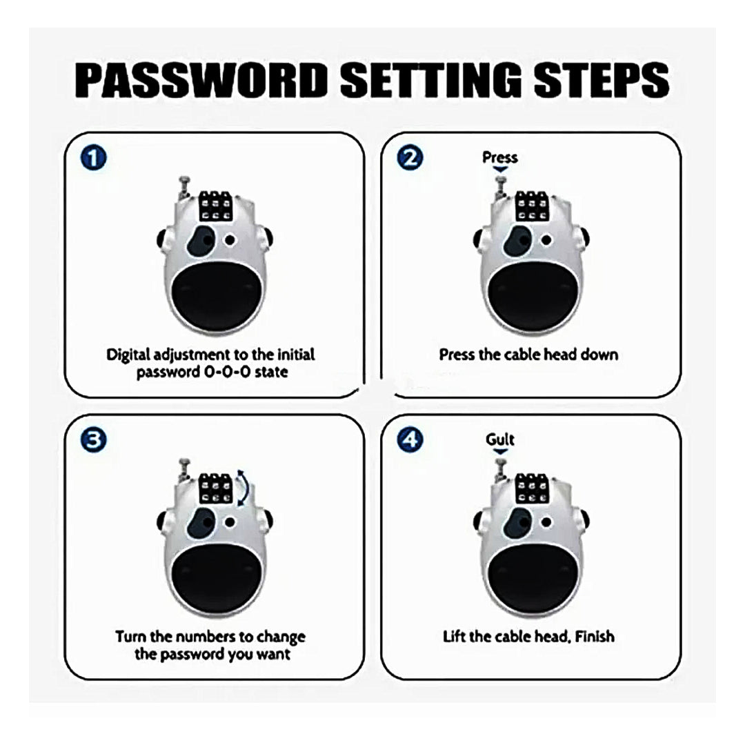 BSDDP Retractable Cable Lock Silver