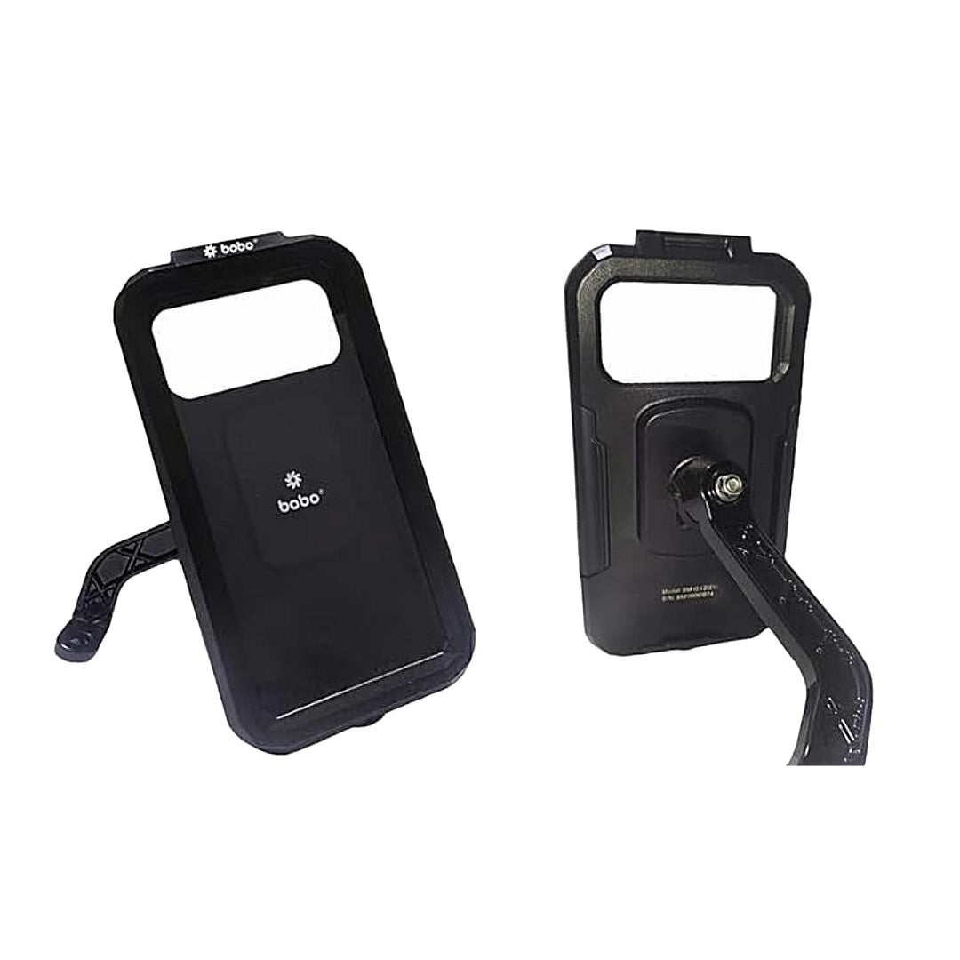 BOBO BM10H PRO Plus Mirror Mount with PRO Plus Vibration Damper, Fully Waterproof Bike/Motorcycle/Scooter Mobile Phone Holder Mount, Ideal for Maps and GPS Navigation (Black)
