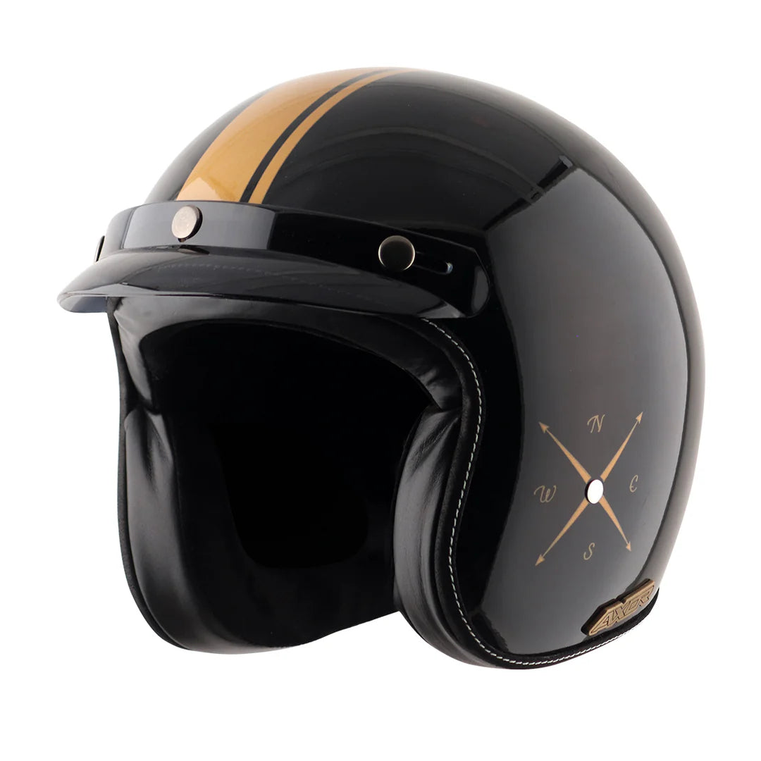 Axor Retro Jet Euro Globe Half Face Motorcycle Helmet