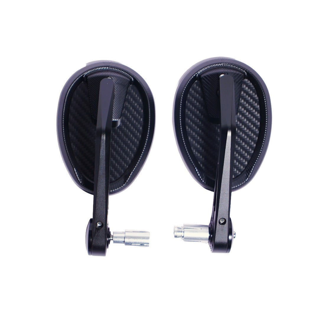 Premium Oval Bar End Mirror – Carbon Finish