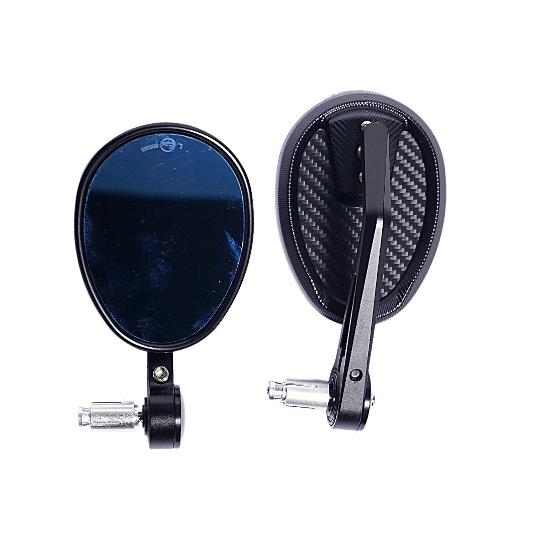 Premium Oval Bar End Mirror – Carbon Finish