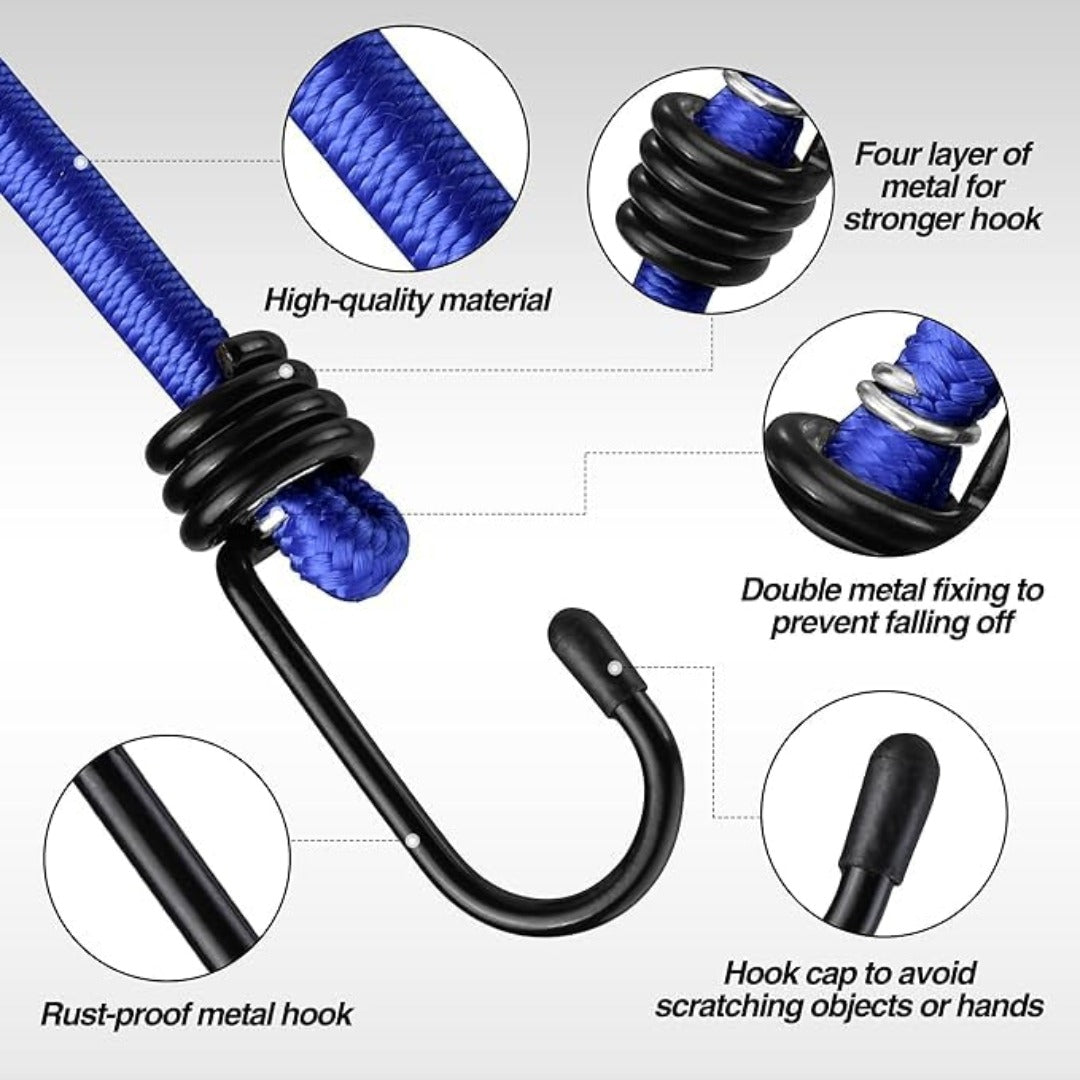Premium Elastic Bungee Rope with Two Hoock