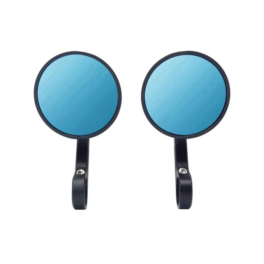 ATT-BSDDP CNC Round Bar End Mirrors – Black & Silver (Pair)