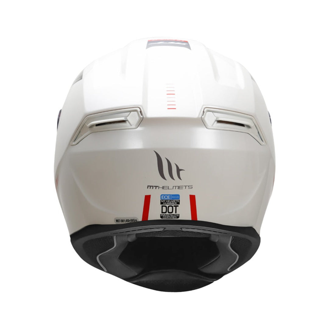 MT HUMMER A0 SOLID GLOSS WHITE HELMET