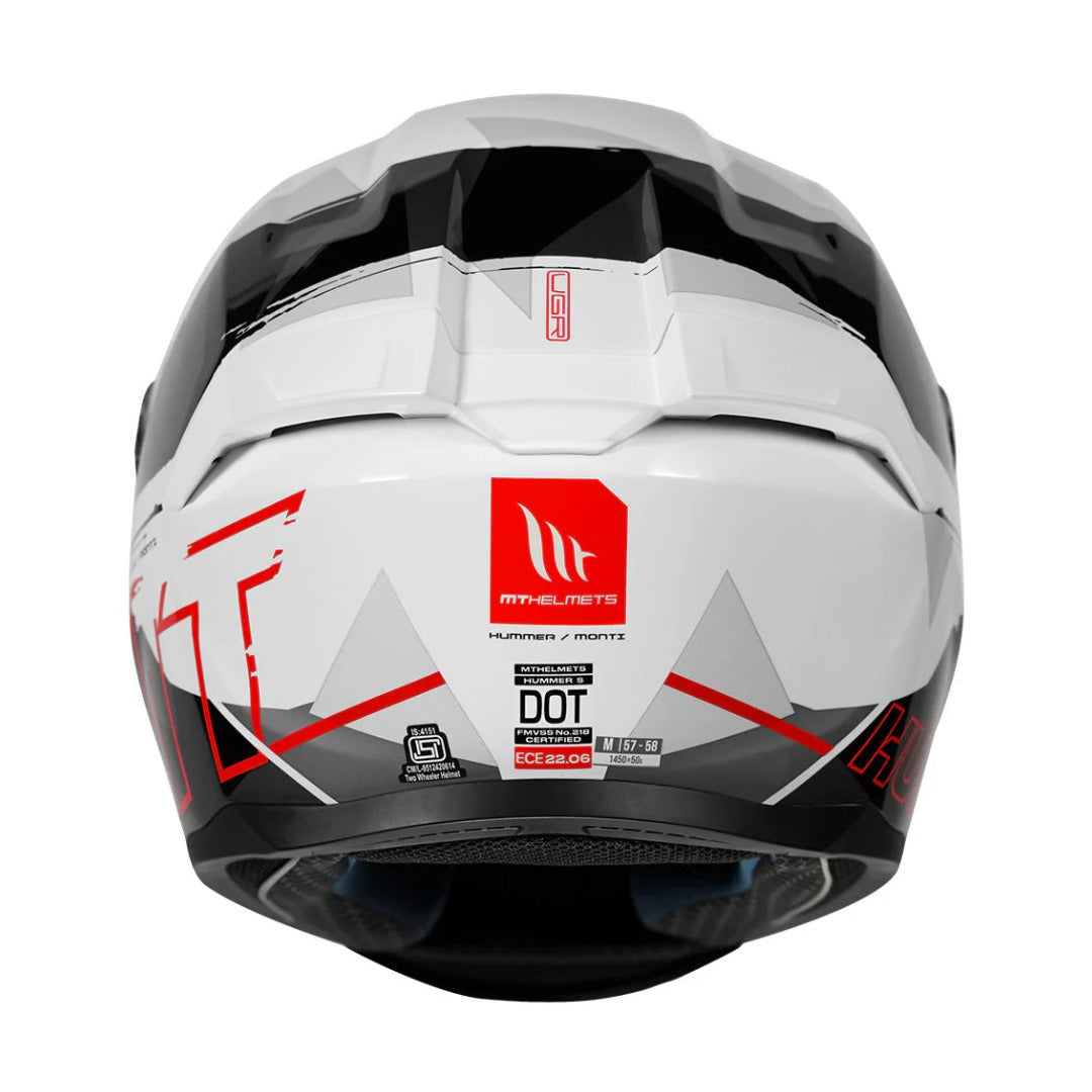 MT Hummer Monti A5 Gloss White Helmet