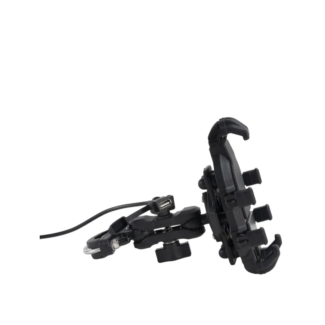 ZANA Universal Mobile Holder with USB Charger – Adjustable Handlebar Mount (18W Fast Charging)
