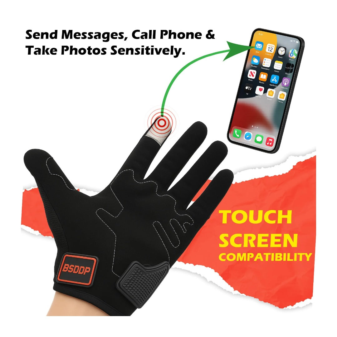 BSDDP Motorcycle Riding Gloves Black Red