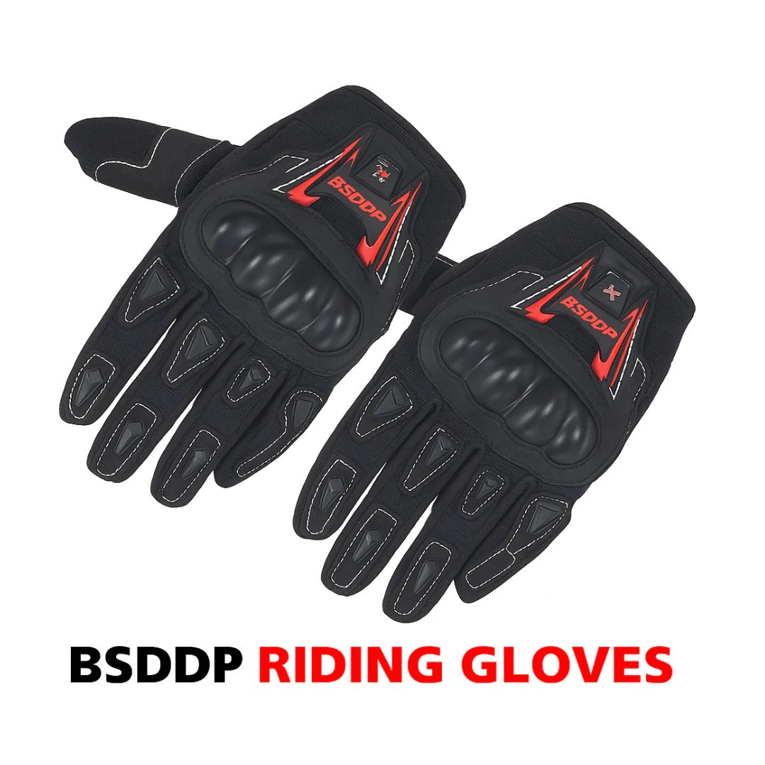 BSDDP Motorcycle Riding Gloves Black Red