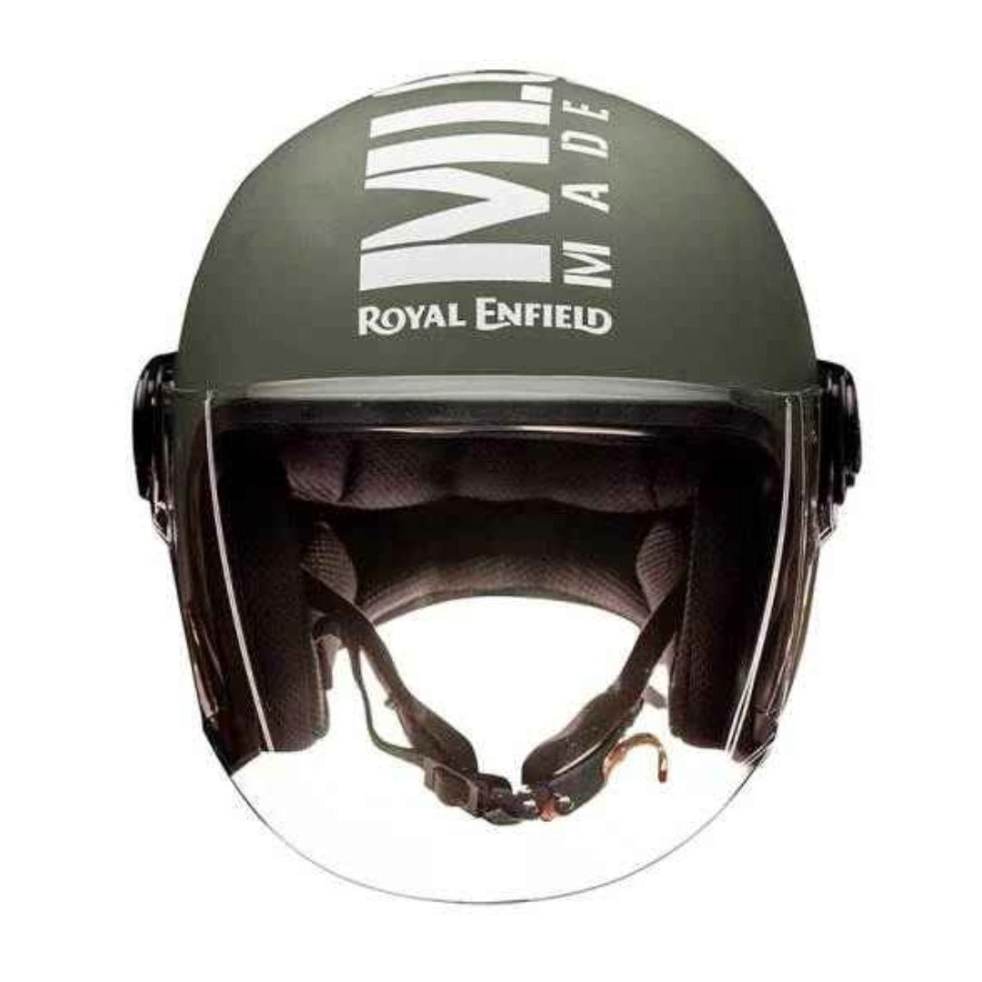Royal Enfield MLG Copter Face Long Visor Helmet – Matt Battle Green