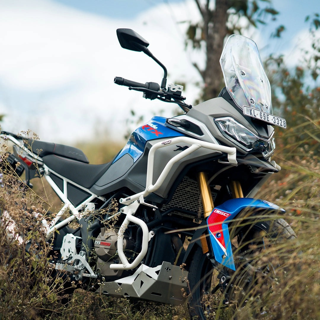 TVS APACHE RTX 300 RAPTOR CRASH GUARD UPPER & LOWER SET WHITE | Legundary