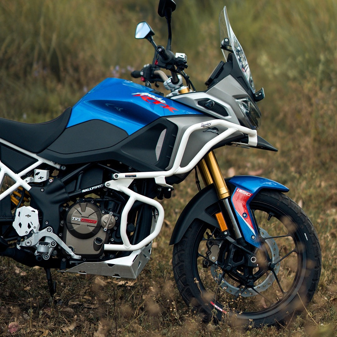 TVS APACHE RTX 300 RAPTOR CRASH GUARD UPPER & LOWER SET WHITE | Legundary
