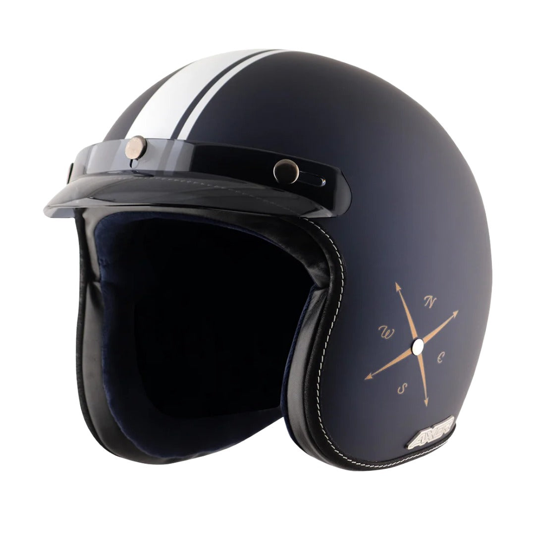 Axor Retro Jet Euro Globe Half Face Motorcycle Helmet