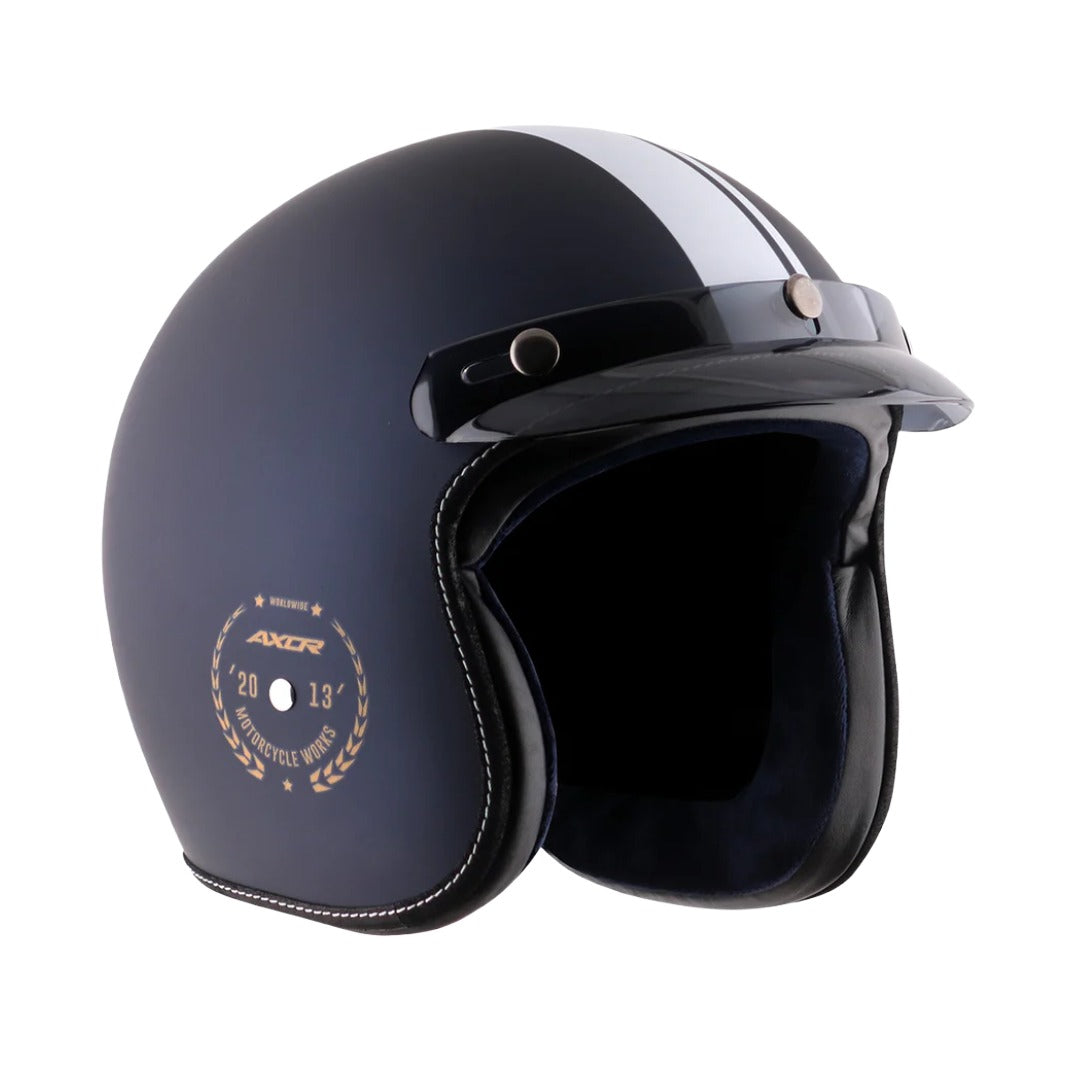 Axor Retro Jet Euro Globe Half Face Motorcycle Helmet