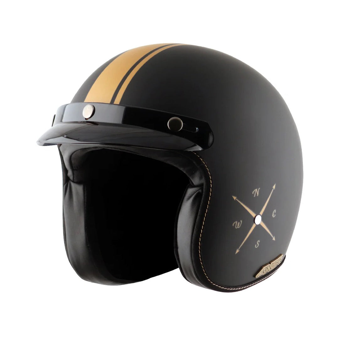 Axor Retro Jet Euro Globe Half Face Motorcycle Helmet