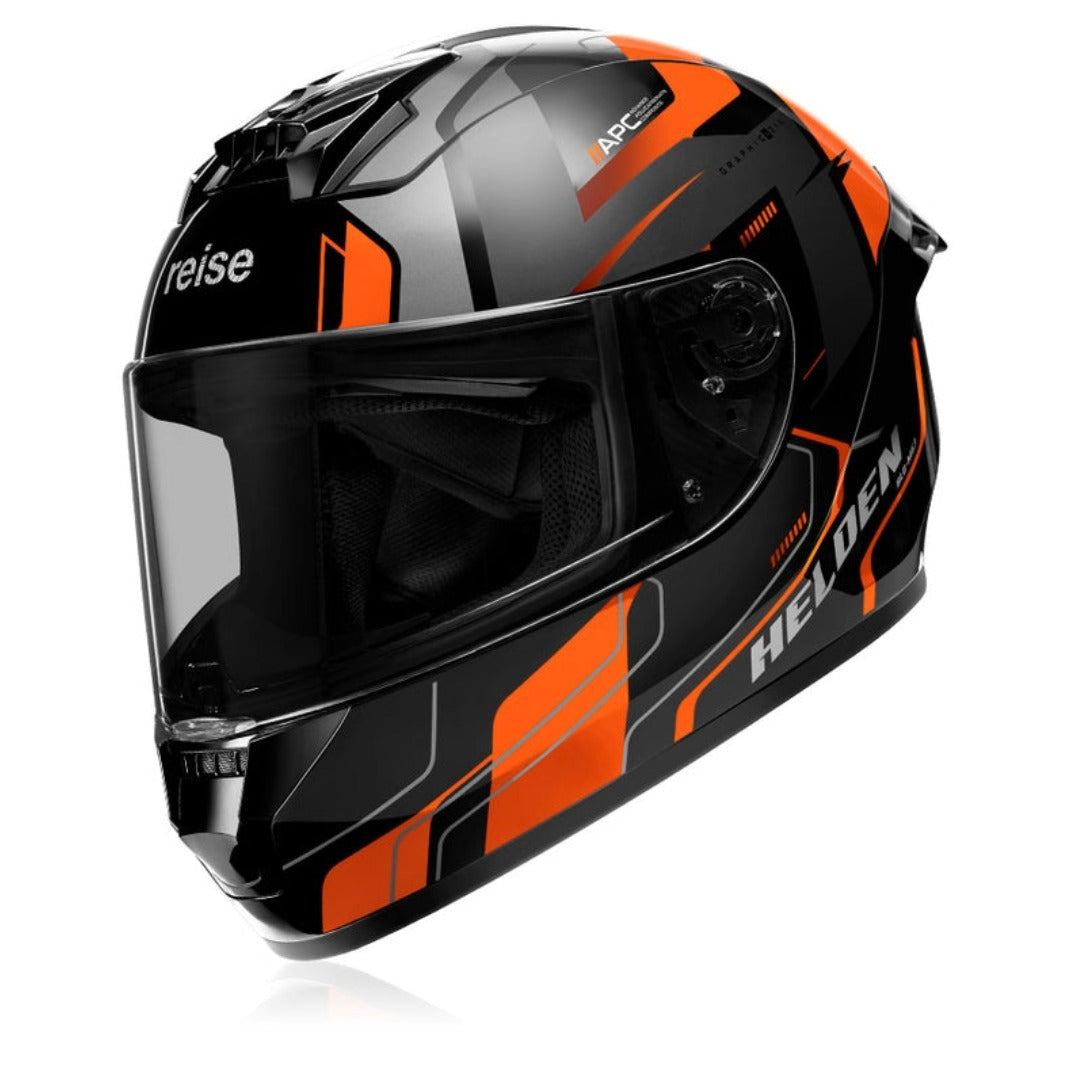 Helden Helmet – Orange / Black Gloss | Reise