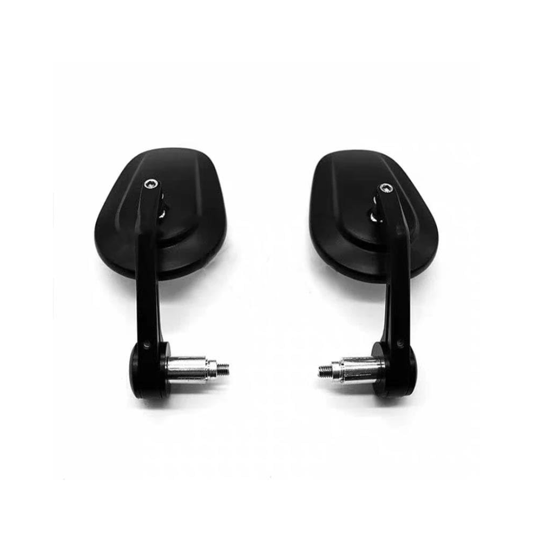 Pair of black motorcycle mirrors on a white background