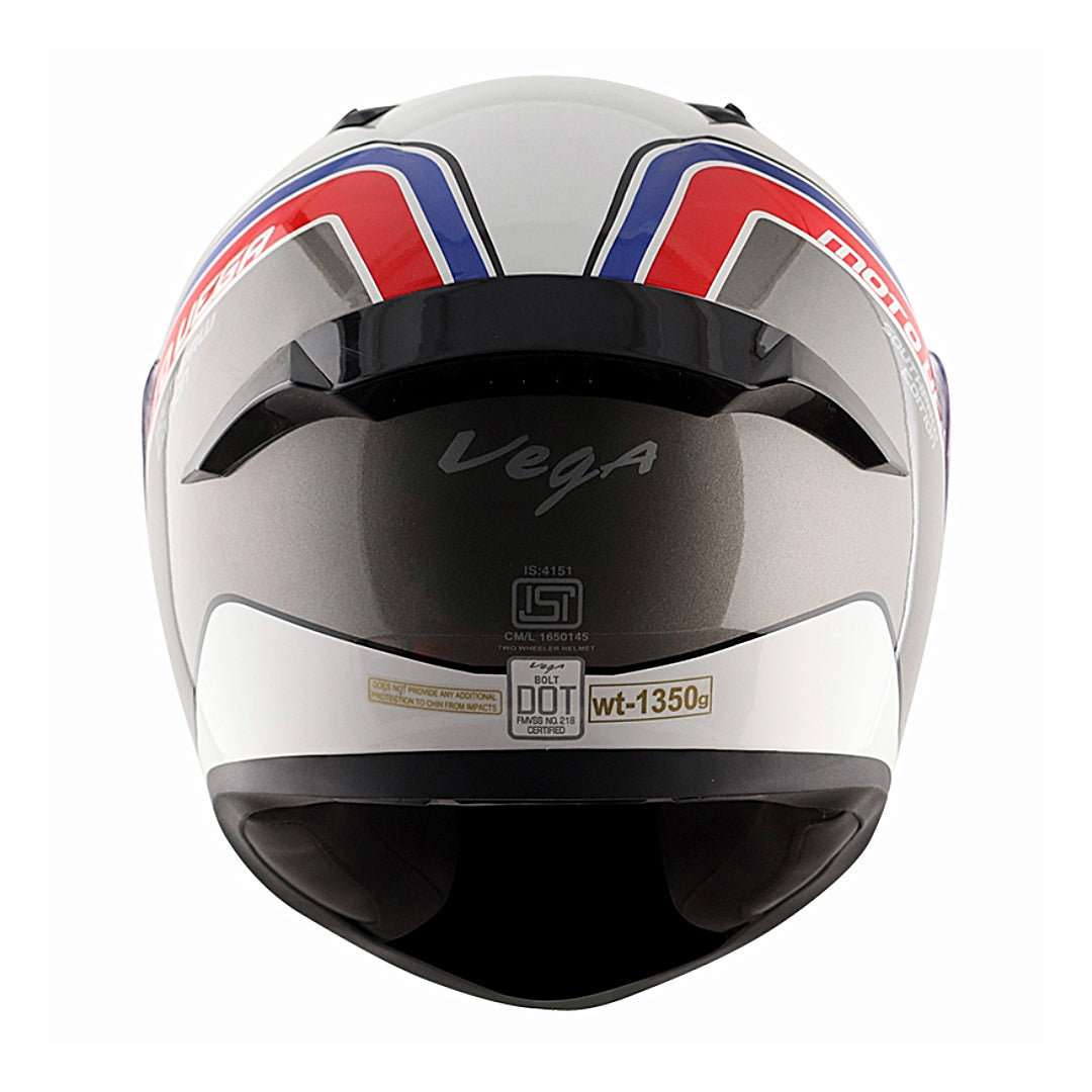 Vega Bolt Southpaw White Grey Left Hander Helmet