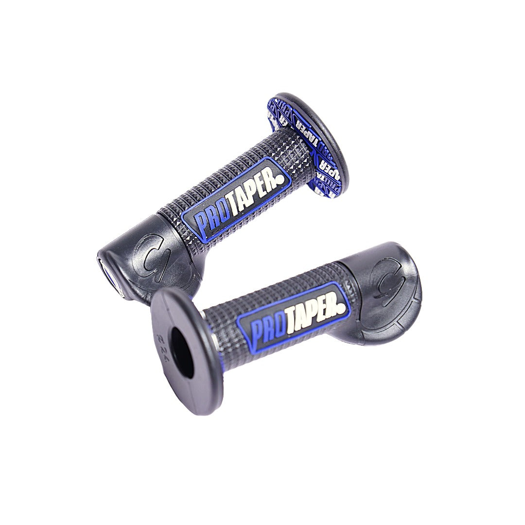 Two Pro Taper motorcycle grips on a white background