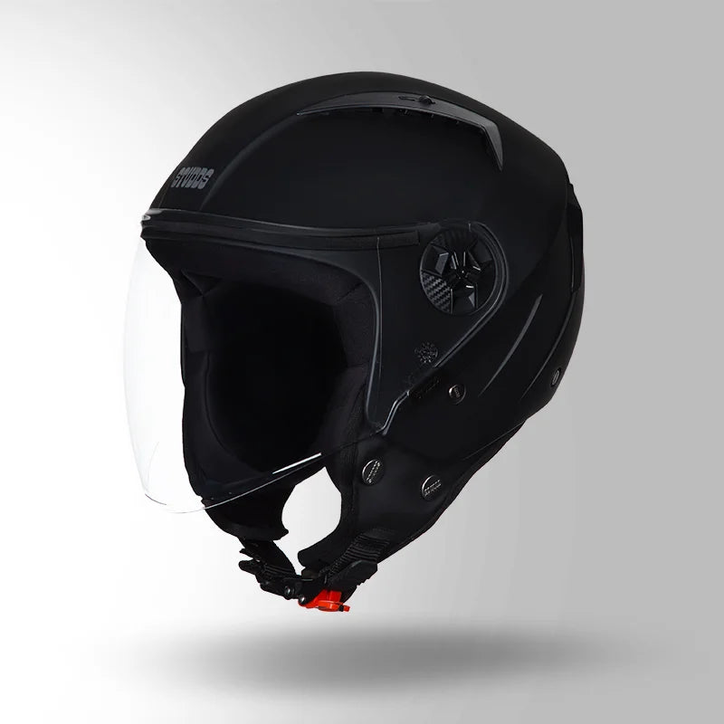 STUDDS Vogue Matt Black Helmet – Open Face ISI Certified Helmet