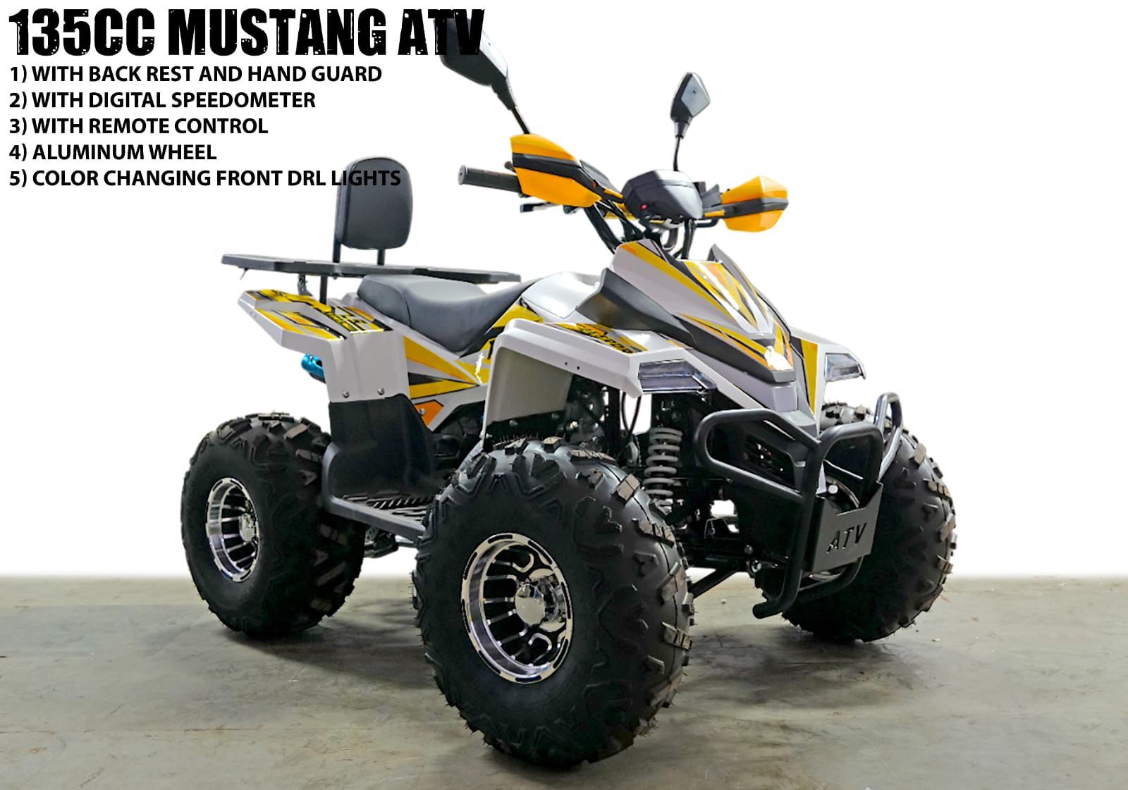 135CC Petrol Mustang ATV Quad Bike | 4-Stroke Automatic Off-Road ATV for Kids & Adults