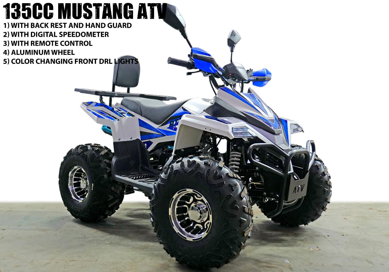 135CC Petrol Mustang ATV Quad Bike | 4-Stroke Automatic Off-Road ATV for Kids & Adults