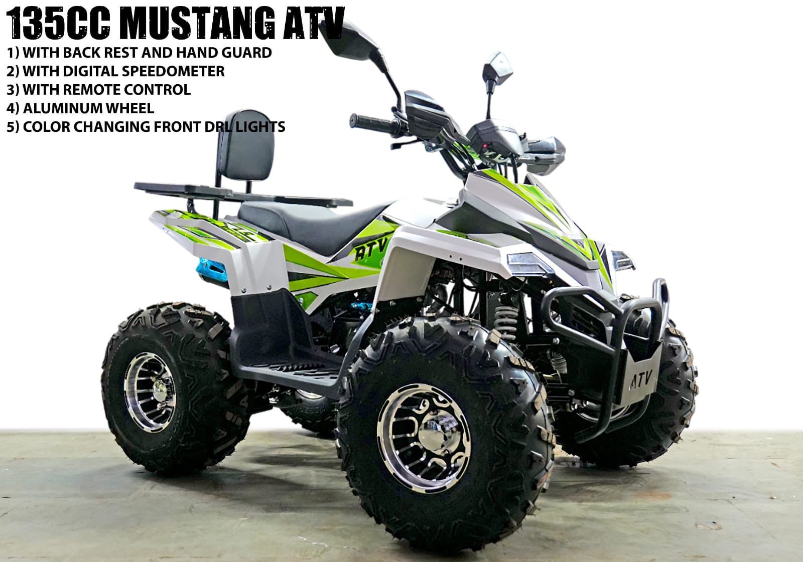 135CC Petrol Mustang ATV Quad Bike | 4-Stroke Automatic Off-Road ATV for Kids & Adults