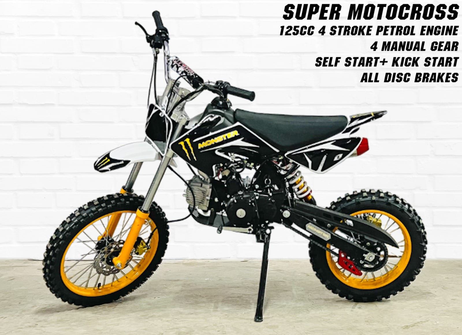 125CC Dirt Bike Super Motocross 4-Stroke Petrol | Off-Road Motocross Bike for Adults & Riders 15+