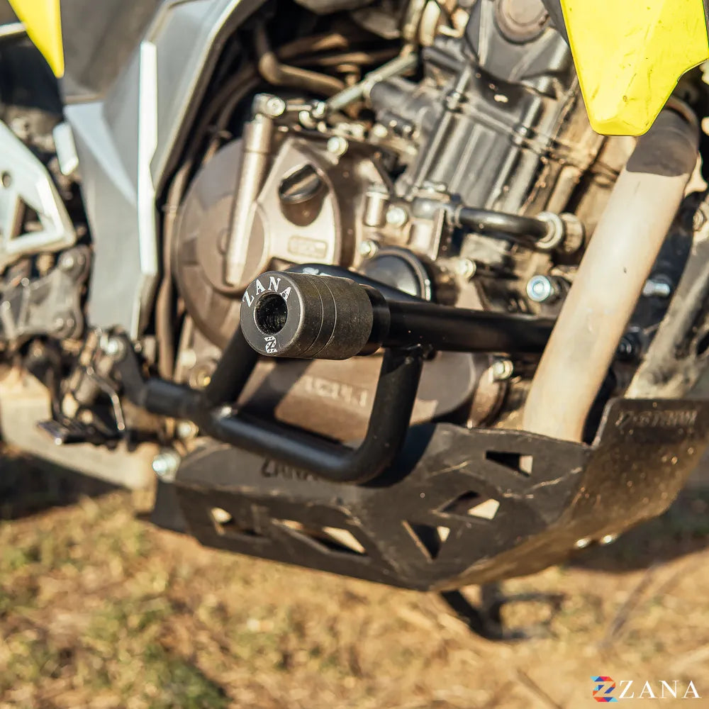 Zana Upper & Lower Crash Guard with Slider Combo Black for Suzuki V Strom SX 250