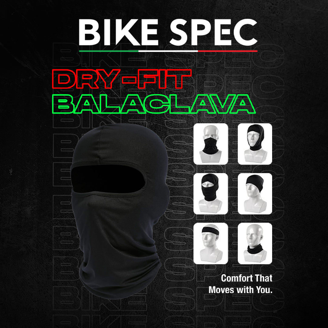 Bike Spec Dry-Fit Balaclava – Premium Full Face Mask for All-Weather Riding