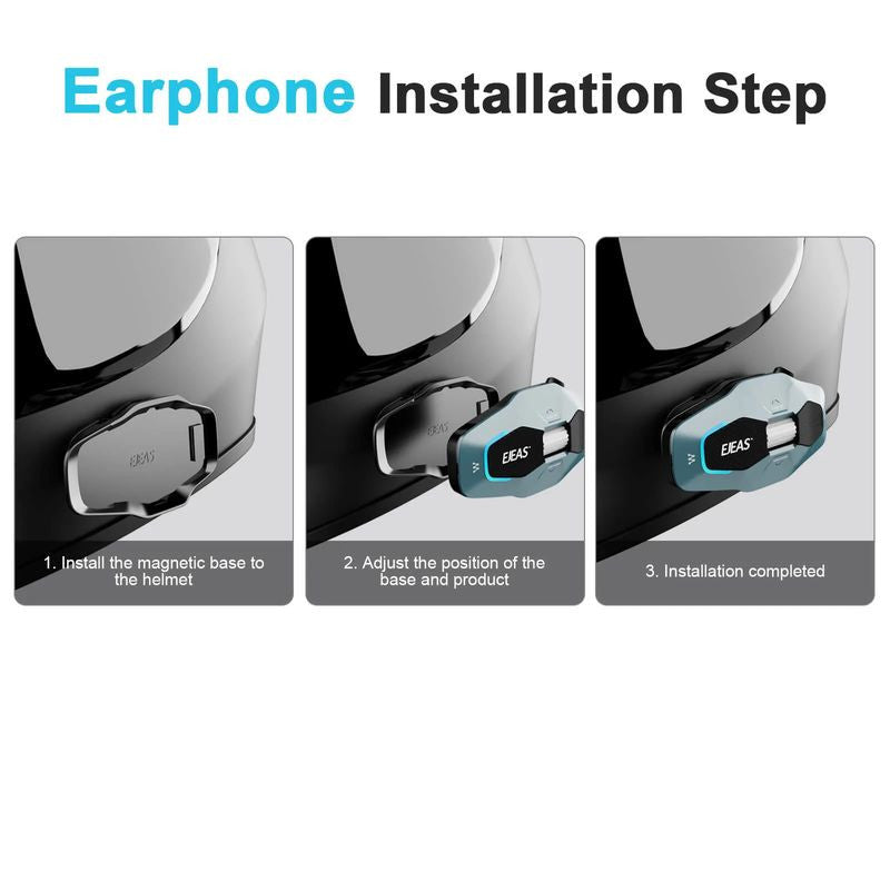 EJEAS X10_MESH+Bluetooth+5G Motorcycle Communication System, 2-10 People Talk Simultaneously