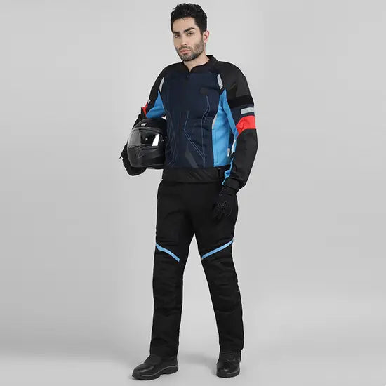 ROYAL ENFIELD TRIPPER MOTORCYCLE RIDING PANT - BLACK BLUE