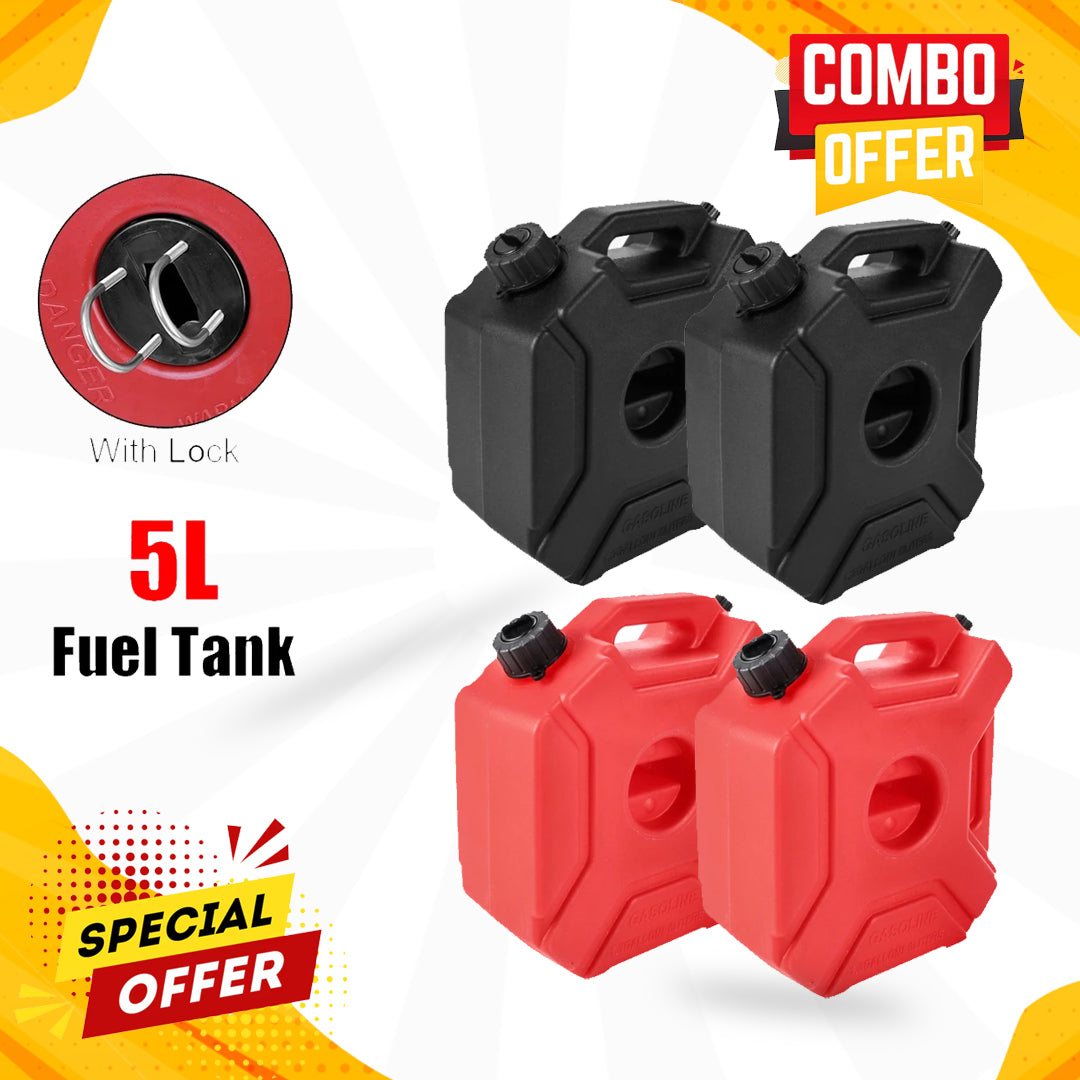 Jerry Can Fuel Can Black & Red – 5 Litre Combo (SET OF 2)