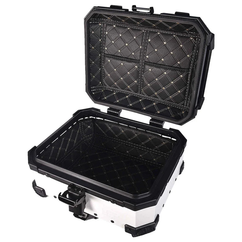 LGP Universal White and Black 25L Aluminum Top Box – Compact & Durable Motorcycle Storage (Copy)