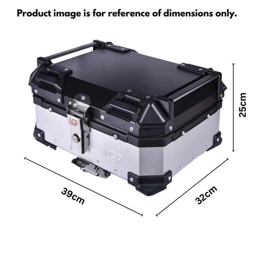 LGP Universal White and Black 25L Aluminum Top Box – Compact & Durable Motorcycle Storage (Copy)