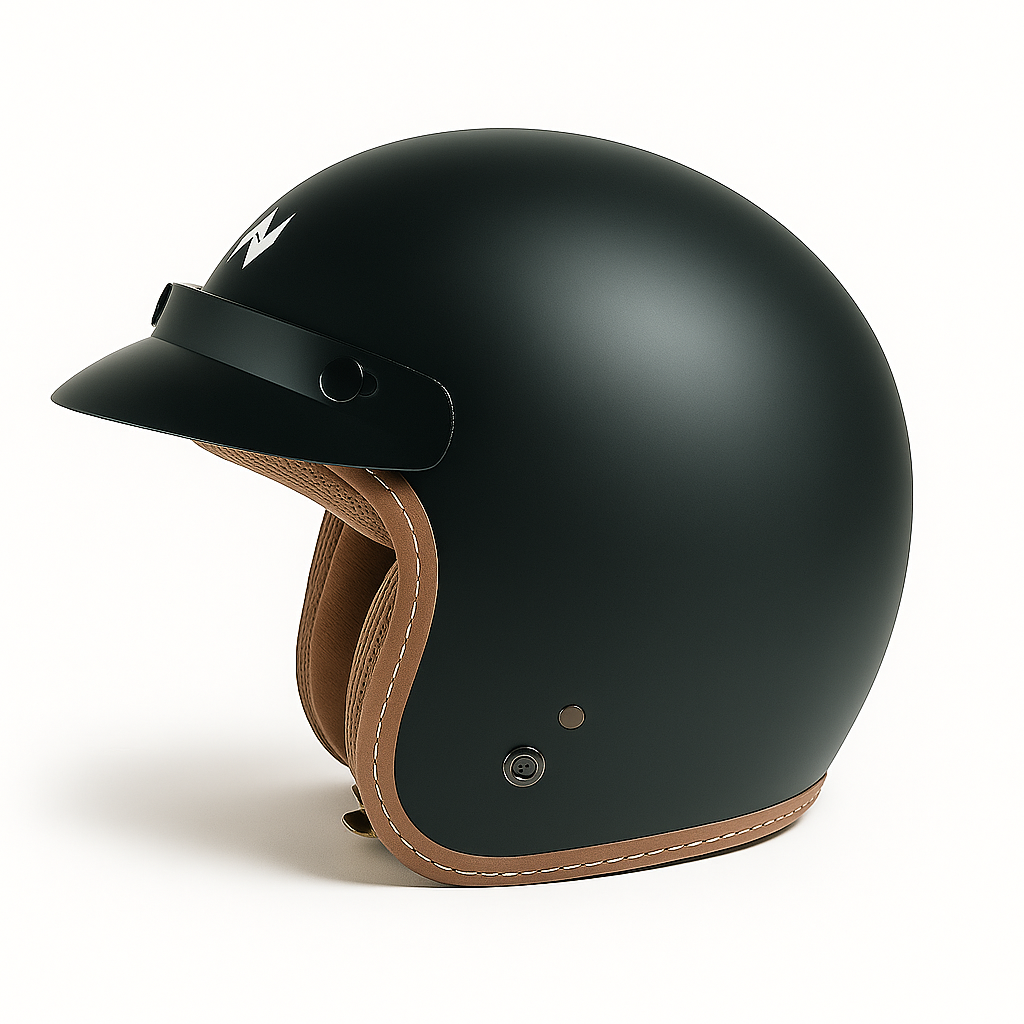 NIKKO N-356 III DOT ISI Certified Premium Quality Matt Black Plain Open Face Helmet