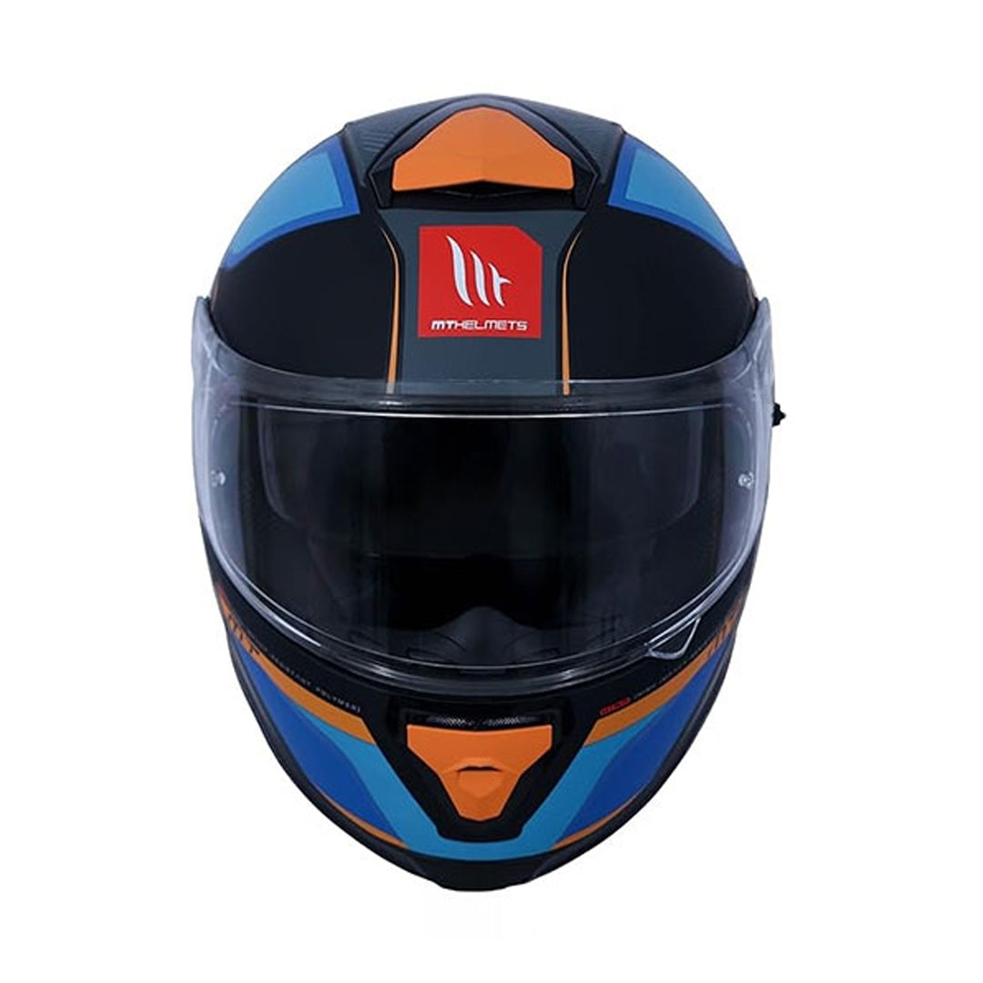MT THUNDER 3 SV PRO MOTORCYCLE HELMET - Nova B2 Gloss Blue Grey Orange