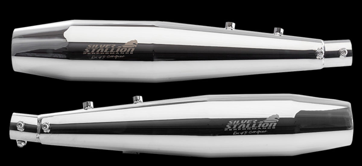 Silver Stallion Performance Exhaust for Royal Enfield Interceptor 650 and Continental GT 650 - chrome finish