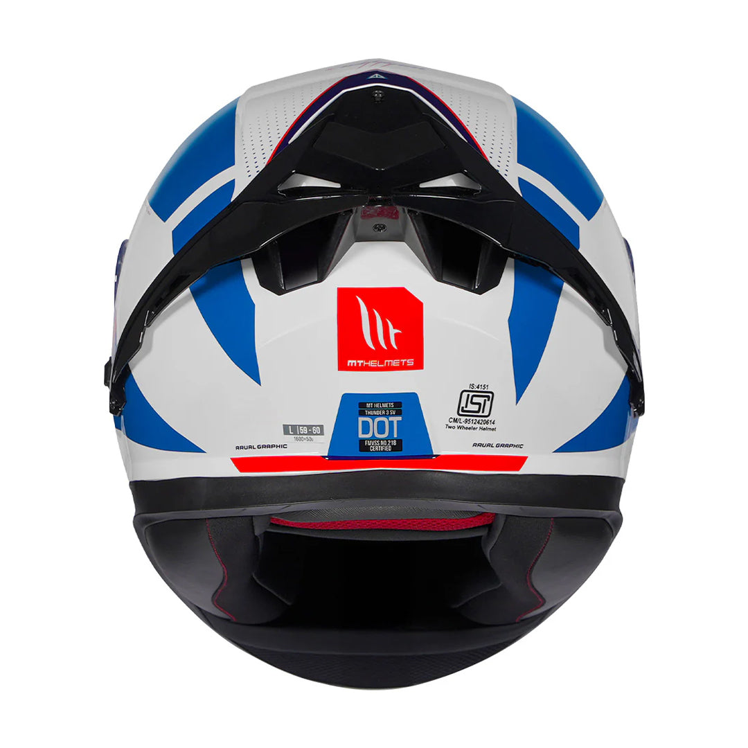 MT Thunder 3 SV Pro Arual A0 Helmet - Gloss White Blue Red