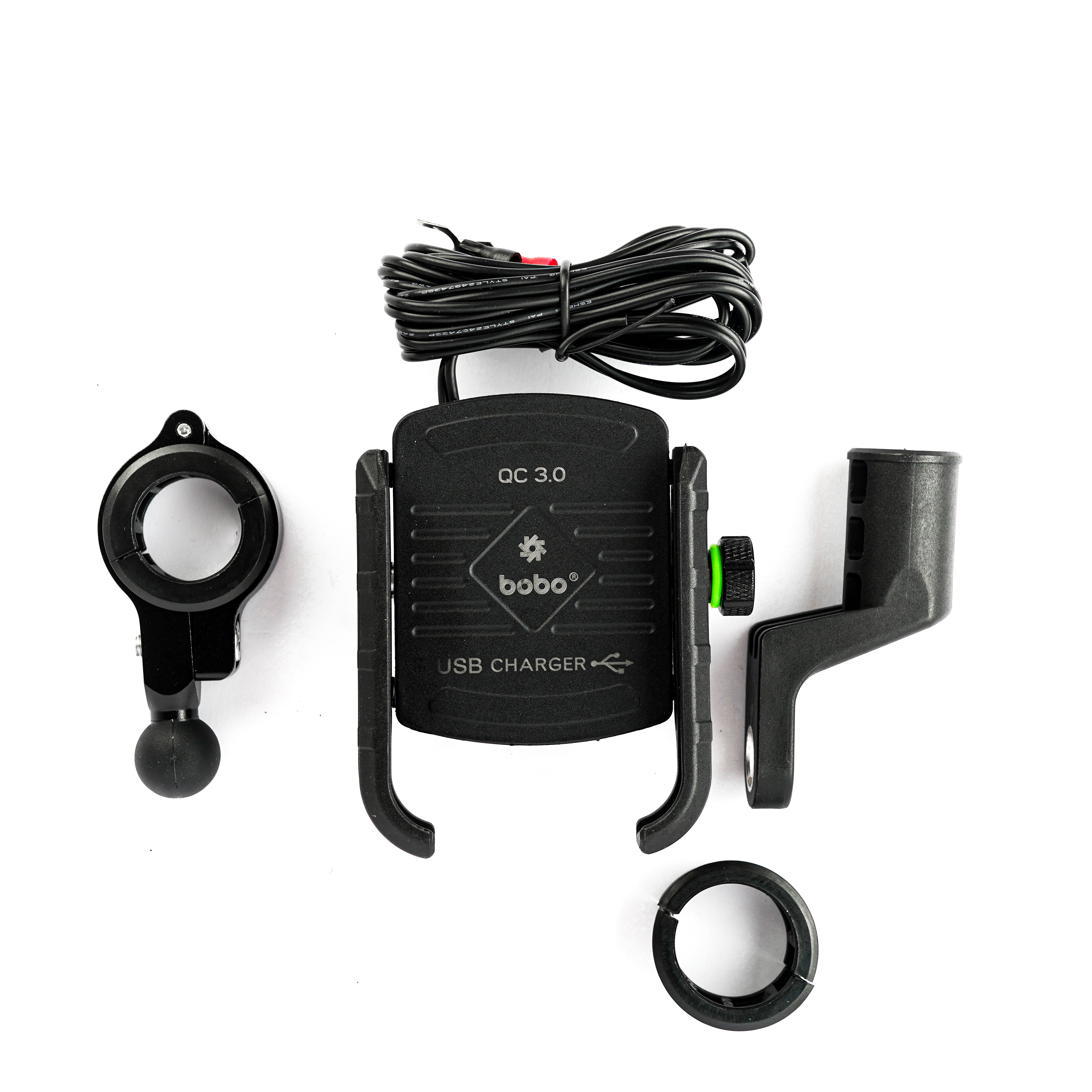 BOBO BM1 Jaw-Grip Bike Phone Holder with QC 3.0 USB Charger