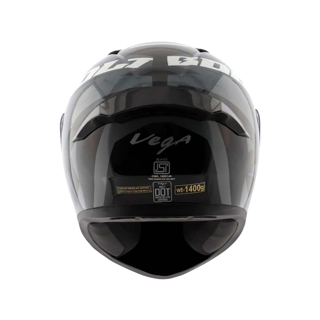 Vega Bolt Macho Black Grey Full Face Helmet