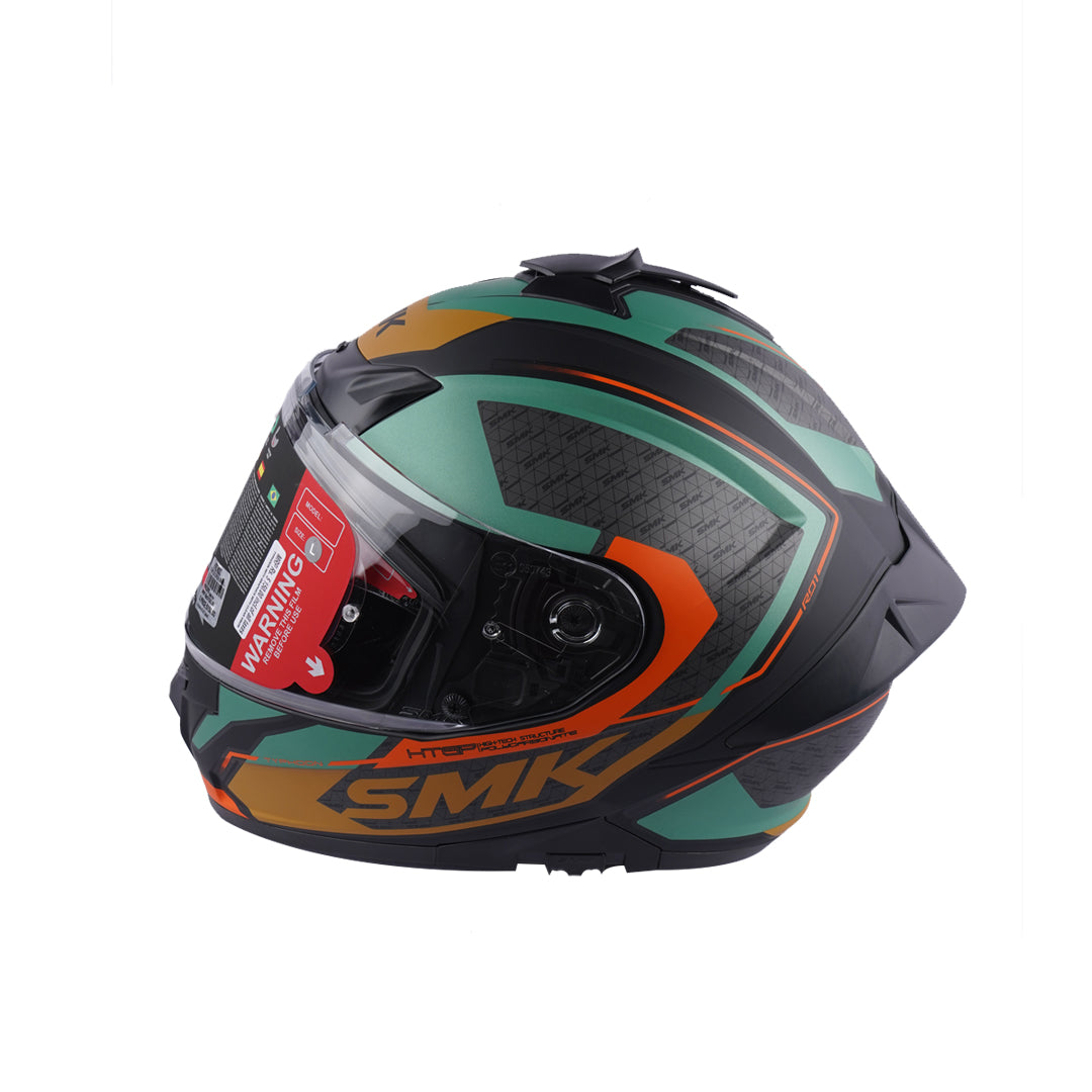 SMK Typhoon RD1 Matte Black Green Orange Helmet