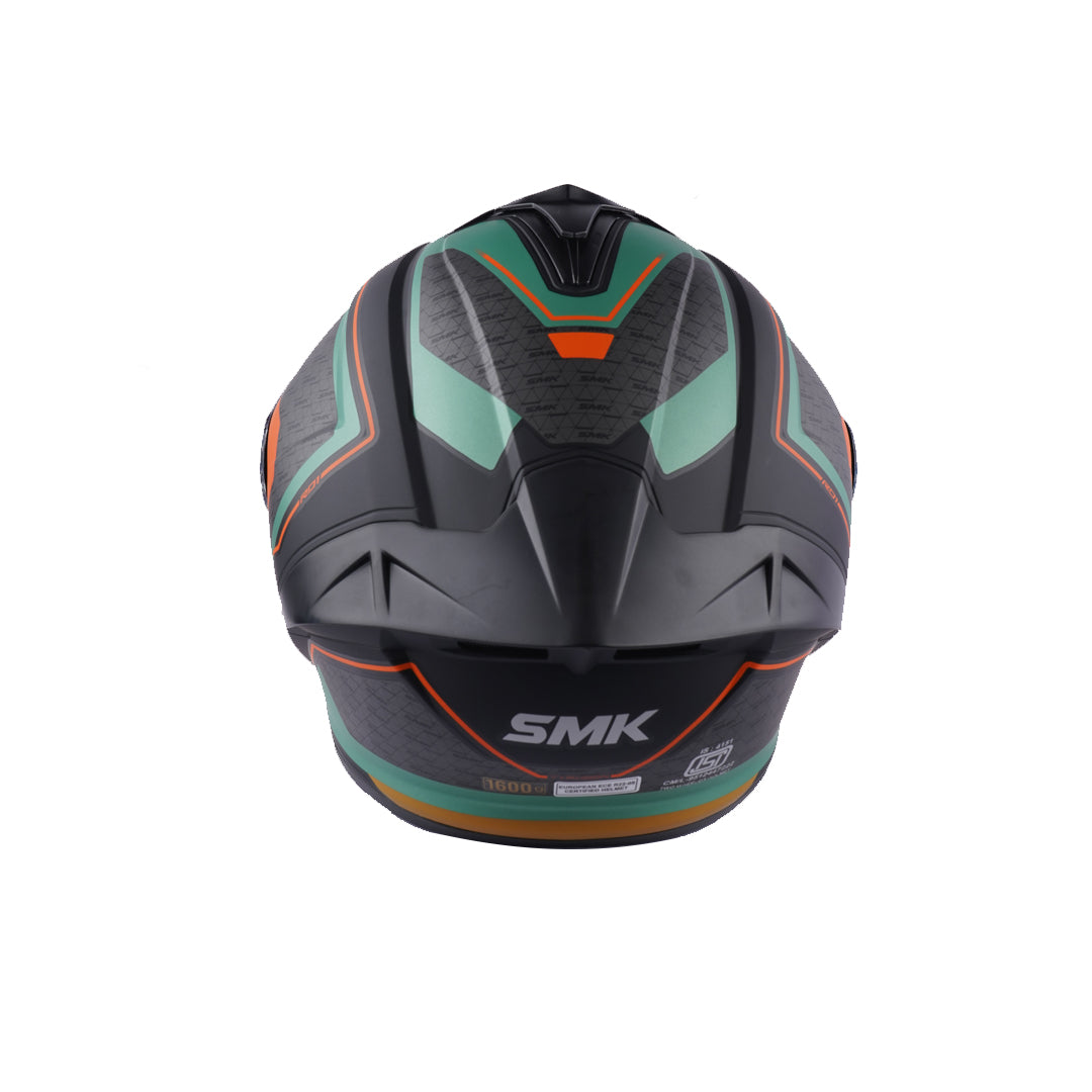 SMK Typhoon RD1 Matte Black Green Orange Helmet