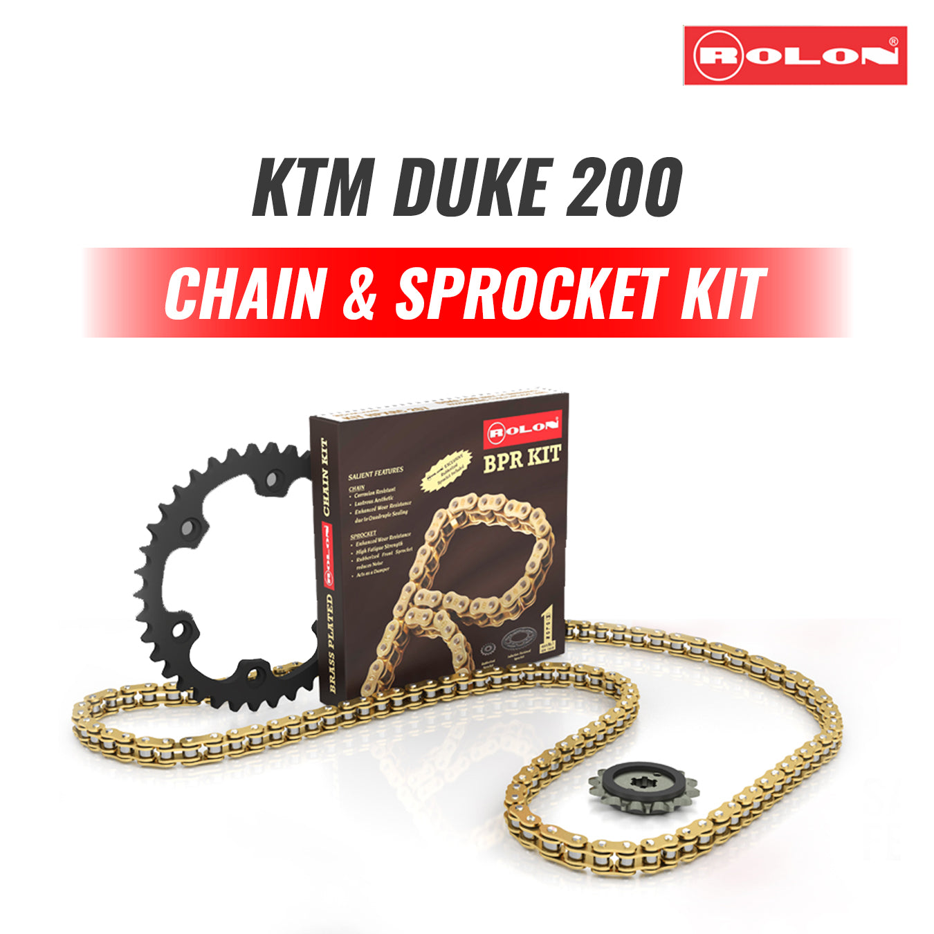 Rolon Brass Chain Sprocket For KTM Duke 200 (July 2012-April 2012)