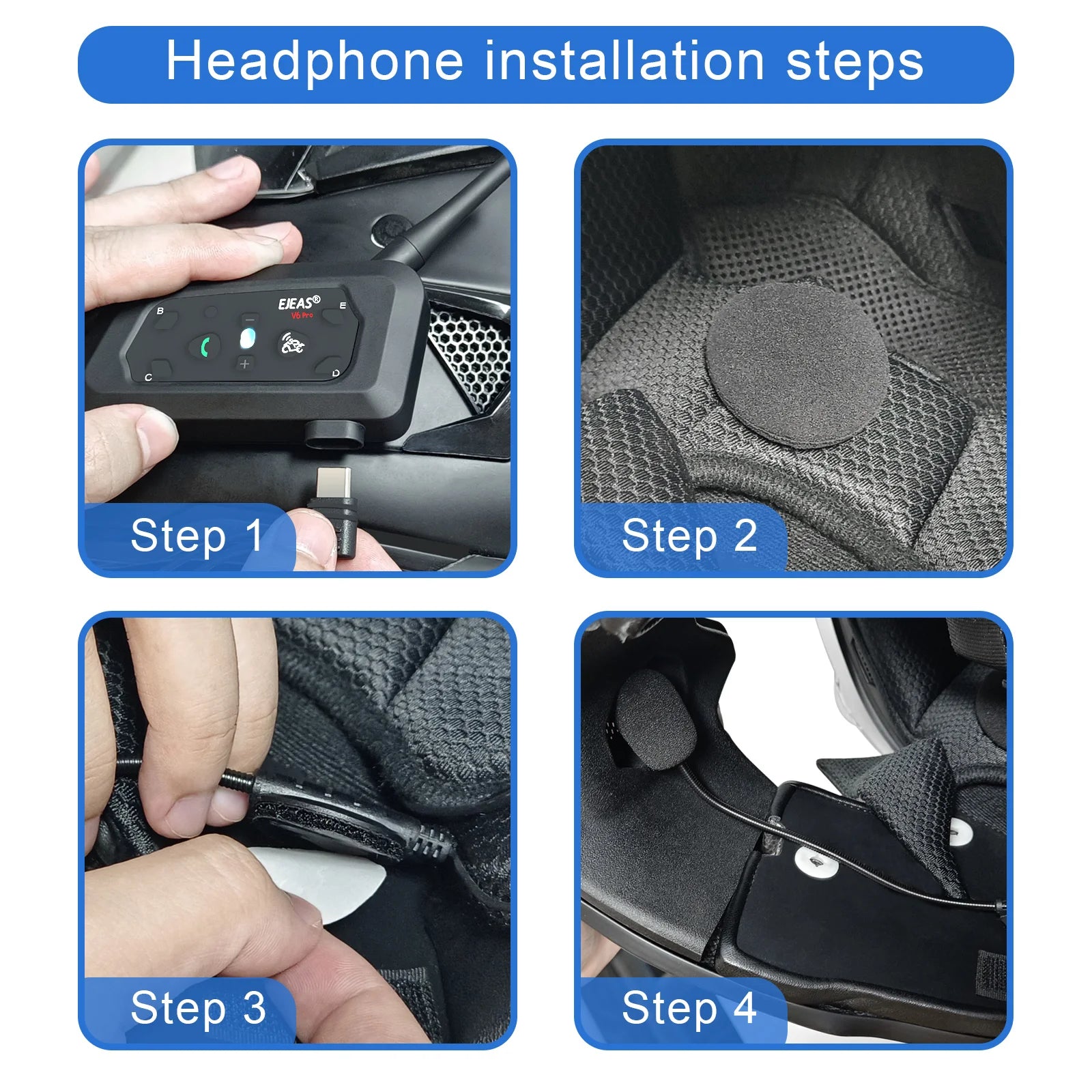 EJEAS V6 Pro+ Motorcycle Bluetooth Headset