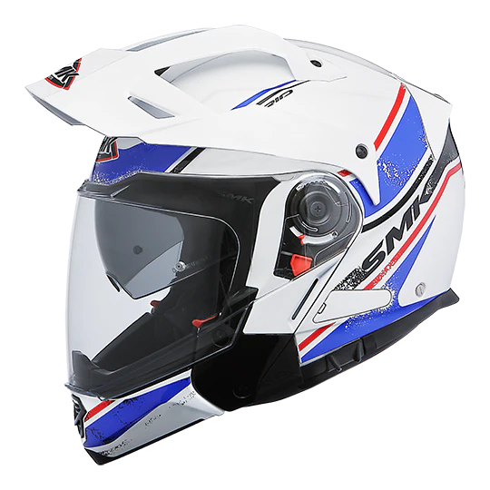 SMK Hybrid Evo Enduro Helmet Tide Gloss White Blue Black