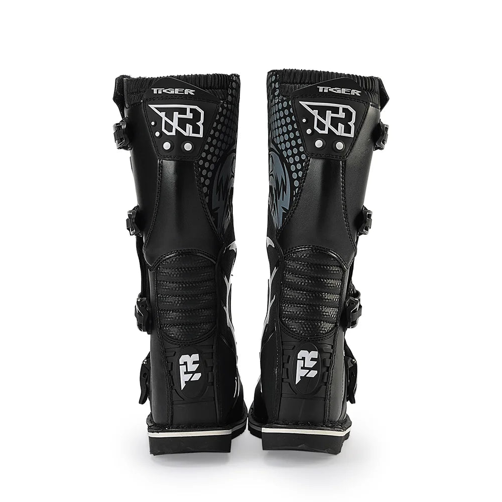 Tiger TR E001 Black Motocross Boots for Off-Road Riding