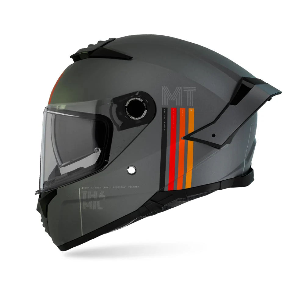 MT Thunder 4 SV MIL C2 Grey Gloss Motorcycle Riding Helmet
