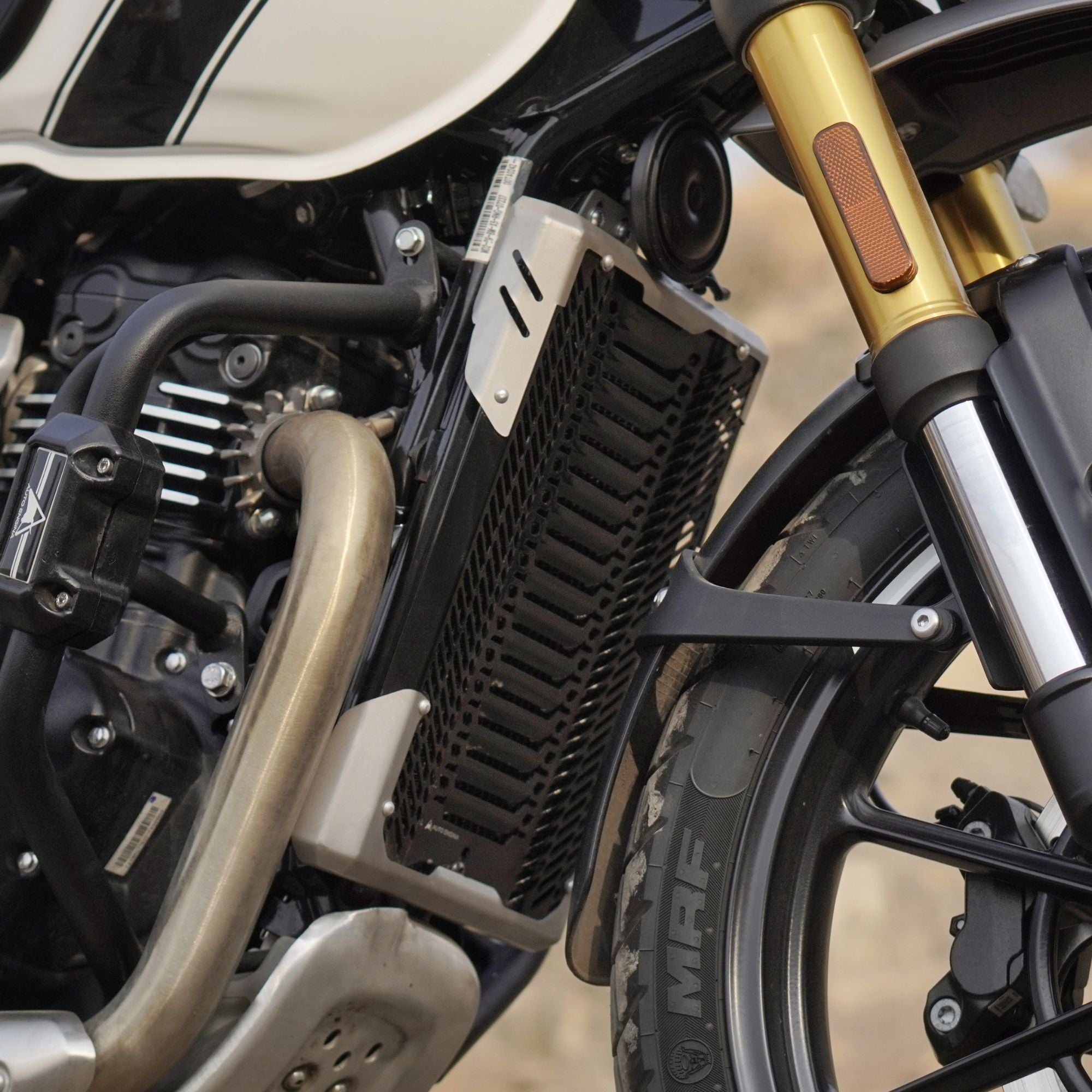 Auto Engina Radiator Guard for Triumph Scrambler 400X - Black Silver