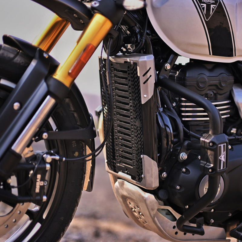 Auto Engina Radiator Guard for Triumph Scrambler 400X - Black Silver
